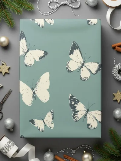 Butterfly Digital Paper, Seamless Pattern, Teal Background, Commercial Use, Print on Demand Allowed, Scrapbook Paper, Butterflies - Moore and Mountain