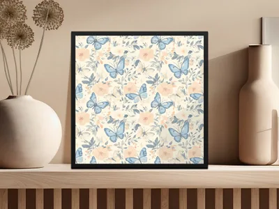 Butterfly Flower Digital Paper, Seamless Floral Pattern, Aesthetic Scrapbook Paper, Insect Print for Crafts, Commercial Use Digital - Moore and Mountain