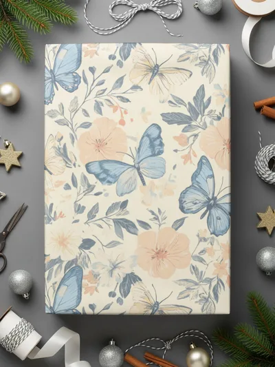 Butterfly Flower Digital Paper, Seamless Floral Pattern, Aesthetic Scrapbook Paper, Insect Print for Crafts, Commercial Use Digital - Moore and Mountain
