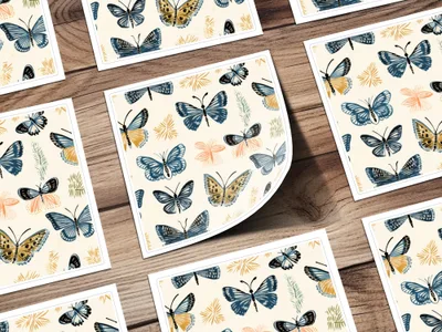 Spring Butterfly Pattern Digital Paper, Seamless Butterfly Background, Scrapbook Paper, Fabric Design, Downloadable Texture, Butterflies - Moore and Mountain