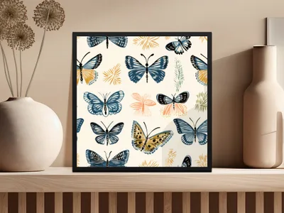 Spring Butterfly Pattern Digital Paper, Seamless Butterfly Background, Scrapbook Paper, Fabric Design, Downloadable Texture, Butterflies - Moore and Mountain