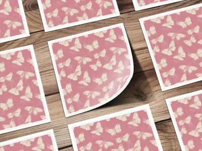 Butterfly Pattern Digital, Seamless Pink, Vintage Inspired, Paper Craft, Fabric Print, Scrapbook Paper, Wall Art Print, Digital Download - Moore and Mountain