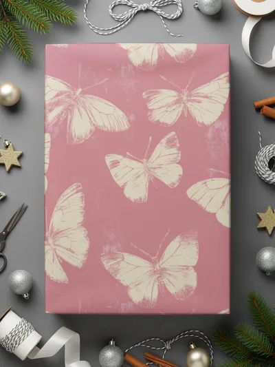 Butterfly Pattern Digital, Seamless Pink, Vintage Inspired, Paper Craft, Fabric Print, Scrapbook Paper, Wall Art Print, Digital Download - Moore and Mountain