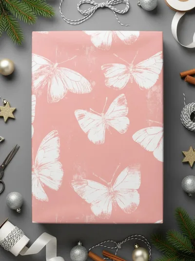 Butterfly Seamless Pattern Digital, Pink Background, Commercial Use, Printable Digital Paper, Butterfly Design, Pastel Colors - Moore and Mountain