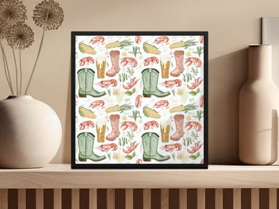 Southern Boots Beer Crawfish Corn Harvest Pattern product type