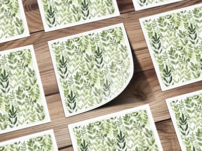 Green Leafy Patterned Decorative Sticker Sheets