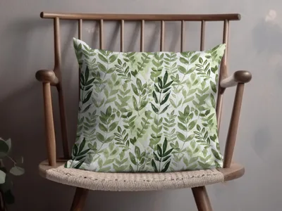 Green Leaf Pattern Decorative Pillow for Home Decor
