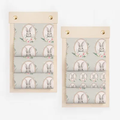 Cute Bunny and Floral Pattern Wall Art Decor Item