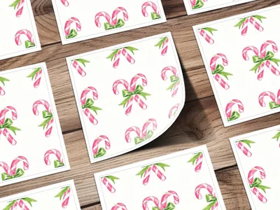 Candy Cane Digital Paper, Christmas Pattern Download, Watercolor Art, Seamless Tileable Pattern, Holiday Design, 12x12 JPEG Image - Moore and Mountain