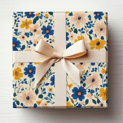 Colorful Floral Gift Box with Bow for Special Occasions