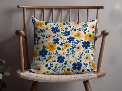 Vibrant Floral Design Accent Pillow for Cozy Moments