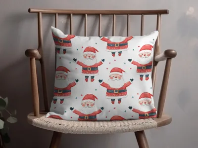 Cheerful Santa Pattern Festive Christmas Illustration Digital - Moore and Mountain