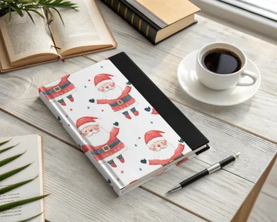 Cheerful Santa Pattern Festive Christmas Illustration Digital - Moore and Mountain