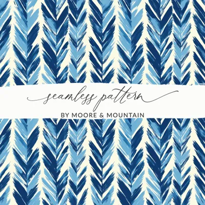 Chevron Strokes Pattern with Blue Shades Repeating Design Digital