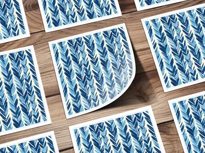Chevron Strokes Pattern with Blue Shades Repeating Design Digital - Moore and Mountain