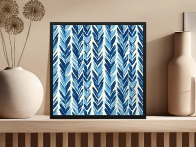 Chevron Strokes Pattern with Blue Shades Repeating Design Digital - Moore and Mountain