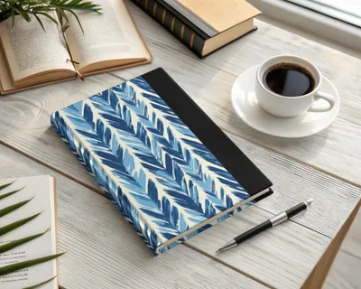 Chevron Strokes Pattern with Blue Shades Repeating Design Digital - Moore and Mountain