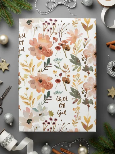 Child Of God Floral Wrapping Paper for Special Occasions