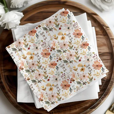 Charming Floral Design with 'Child Of God' Napkin