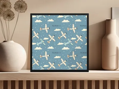 Blue Sky Airplane Clouds Stars Philippians 4:13 product type