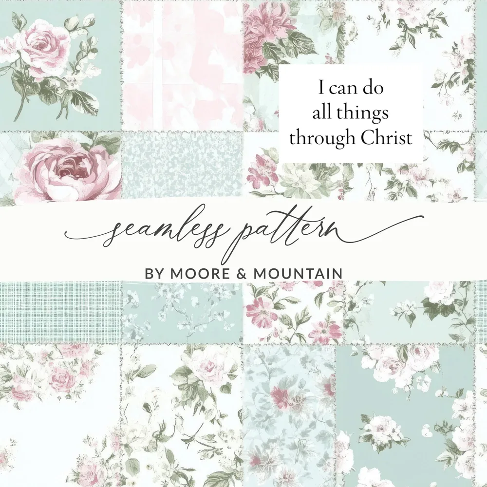 Elegant Floral Patchwork Seamless Pattern Design