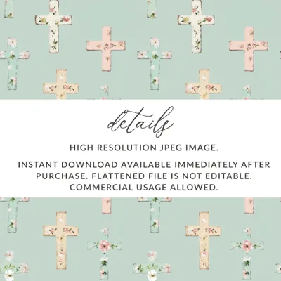 Floral Crosses Pattern High Resolution JPEG Image