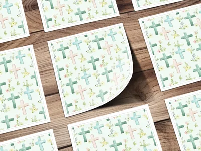 Pastel Cross and Floral Themed Decorative Item