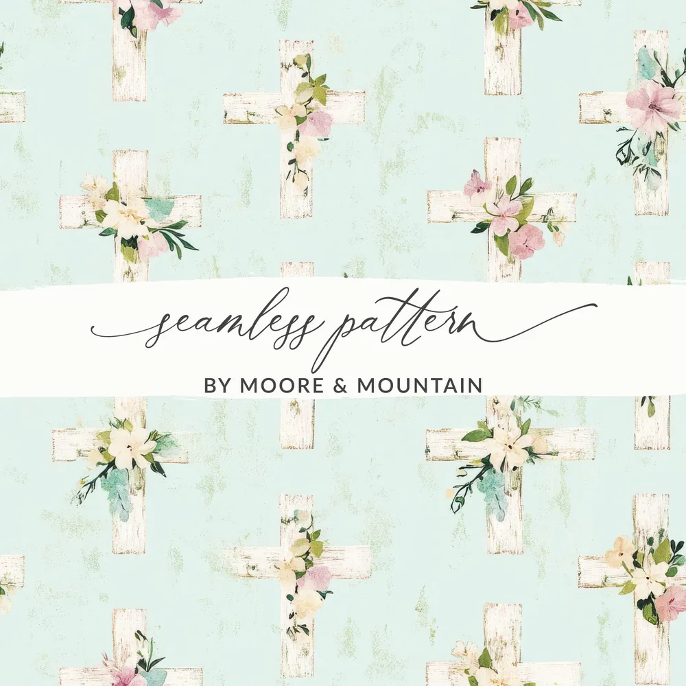 Floral Cross Seamless Pattern by Moore & Mountain