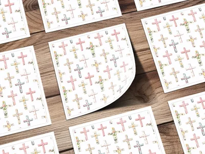 Floral Cross Pattern Decal Sticker Pack for Decor