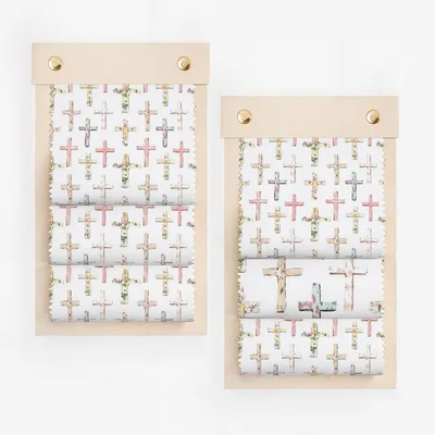Pastel Rustic Cross Pattern Decor Roll Fabric