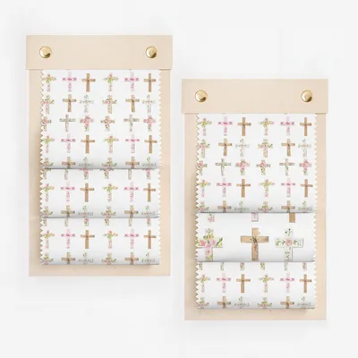 Floral Cross Patterned Window Shades Blinds Curtains