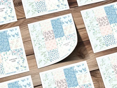 Loved By God Floral Patchwork Design Card