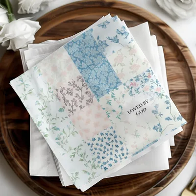 Beautiful Floral Patchwork Design with Loved By God Note