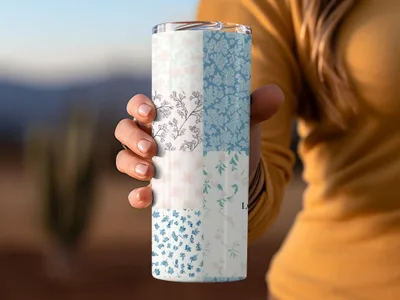Floral Patterned Patchwork Insulated Tumbler Product