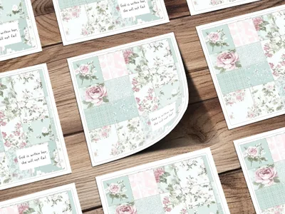 Inspirational Floral Patchwork Design Greeting Card