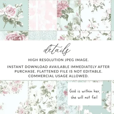 High Resolution Instant Download Floral JPEG Image