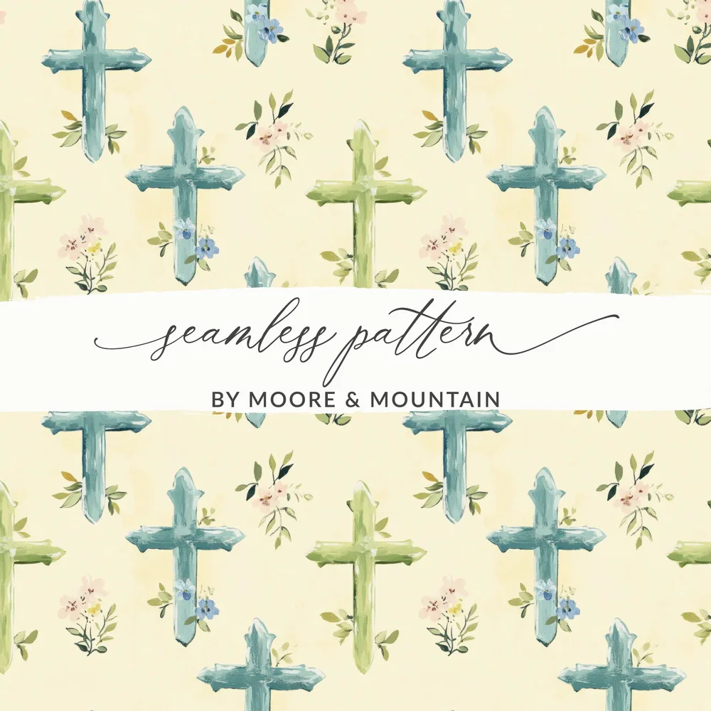 Floral Cross Pattern Seamless Design by Moore & Mountain