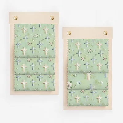 Green Floral and Cross Patterned Fabric product type