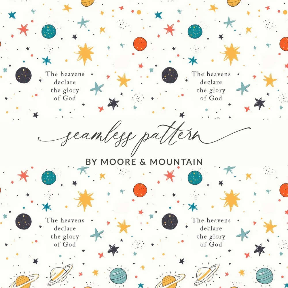 The heavens declare the glory of God seamless pattern