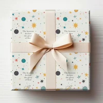 Celestial Themed Gift Wrap with Inspirational Quote