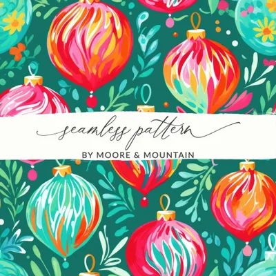 Christmas Baubles Digital Paper, Seamless Pattern, Festive Holiday Design, Ornament Print, Scrapbooking Paper, Digital Download
