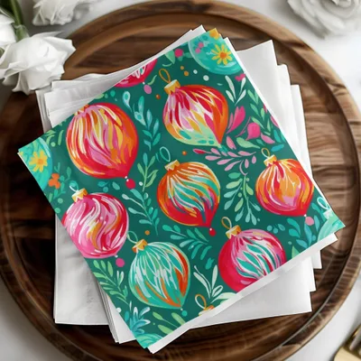 Christmas Baubles Digital Paper, Seamless Pattern, Festive Holiday Design, Ornament Print, Scrapbooking Paper, Digital Download - Moore and Mountain