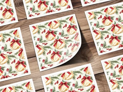 Christmas Bread Digital Paper, Holiday Baking Seamless Pattern, Winter Berries Background, Festive Repeat for Fabric and Crafts - Moore and Mountain