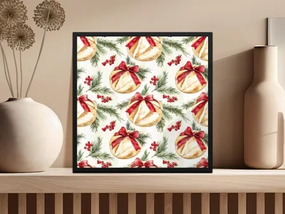 Christmas Bread Digital Paper, Holiday Baking Seamless Pattern, Winter Berries Background, Festive Repeat for Fabric and Crafts - Moore and Mountain