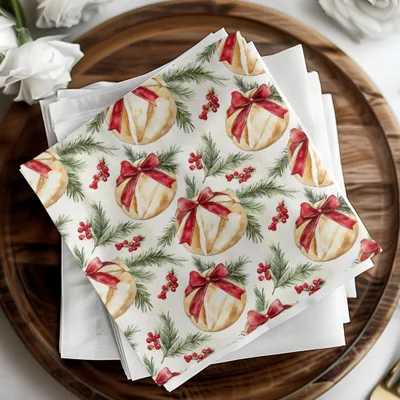 Christmas Bread Digital Paper, Holiday Baking Seamless Pattern, Winter Berries Background, Festive Repeat for Fabric and Crafts - Moore and Mountain