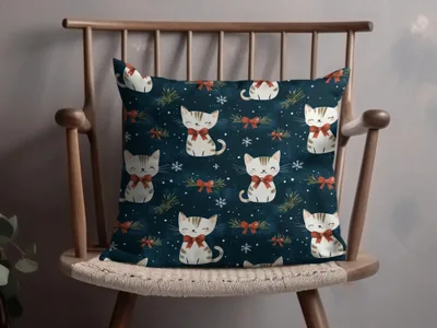 Christmas Cat Seamless Pattern Digital Paper, Cute Holiday Kitty Print for Fabric, Festive Pet Design, Christmas Animal, Gift Wrap, Crafts - Moore and Mountain