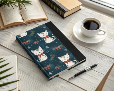Christmas Cat Seamless Pattern Digital Paper, Cute Holiday Kitty Print for Fabric, Festive Pet Design, Christmas Animal, Gift Wrap, Crafts - Moore and Mountain