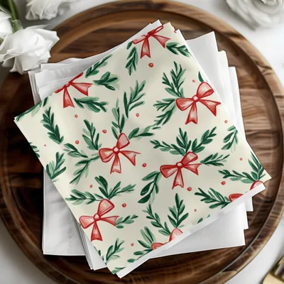 Christmas Digital Paper, Bow Seamless Pattern, Holiday JPEG, Scrapbook Paper, Festive Background, Christmas Design, Digital Download - Moore and Mountain