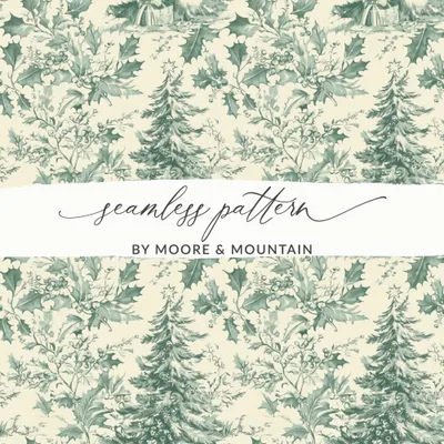 Christmas Digital Paper, Winter Holiday Seamless Pattern, Holly Berry Print, Scrapbook Paper Pack, Festive Pattern Digital Download
