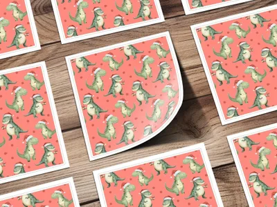 Christmas Dinosaur Seamless Pattern Digital, Holiday Dino Pattern, Festive Repeat Pattern, Cute Dinosaur Art, Christmas Fabric Design - Moore and Mountain